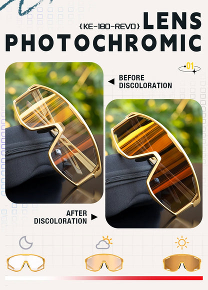 KAPVOE Pánské a dámské brýle na silniční kolo UV400, brýle pro horské sporty, outdoorové fotochromatické cyklistické sluneční brýle, brýle na kolo