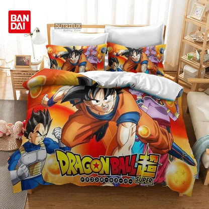 „Bandai Anime“ „Dragon Ball“ patalynės komplektas „Goku“ antklodės užvalkalas, antklodės užvalkalas, „Queen“ ir „King“ dydžių, miegamojo tekstilė, vaikams, berniukams, suaugusiems, dovana