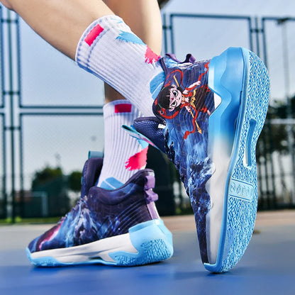 Chaussures de sport unisexes, chaussures d'entraînement de basket-ball respirantes en maille tendance, bottes de compétition légères à rebond pour hommes