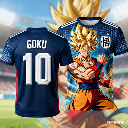 2026 Summer Dragon Ball Retro Cosplay T-shirt Men's Oversized 3D Printed Short-sleeved Family Unisex Children's Sports Shirt