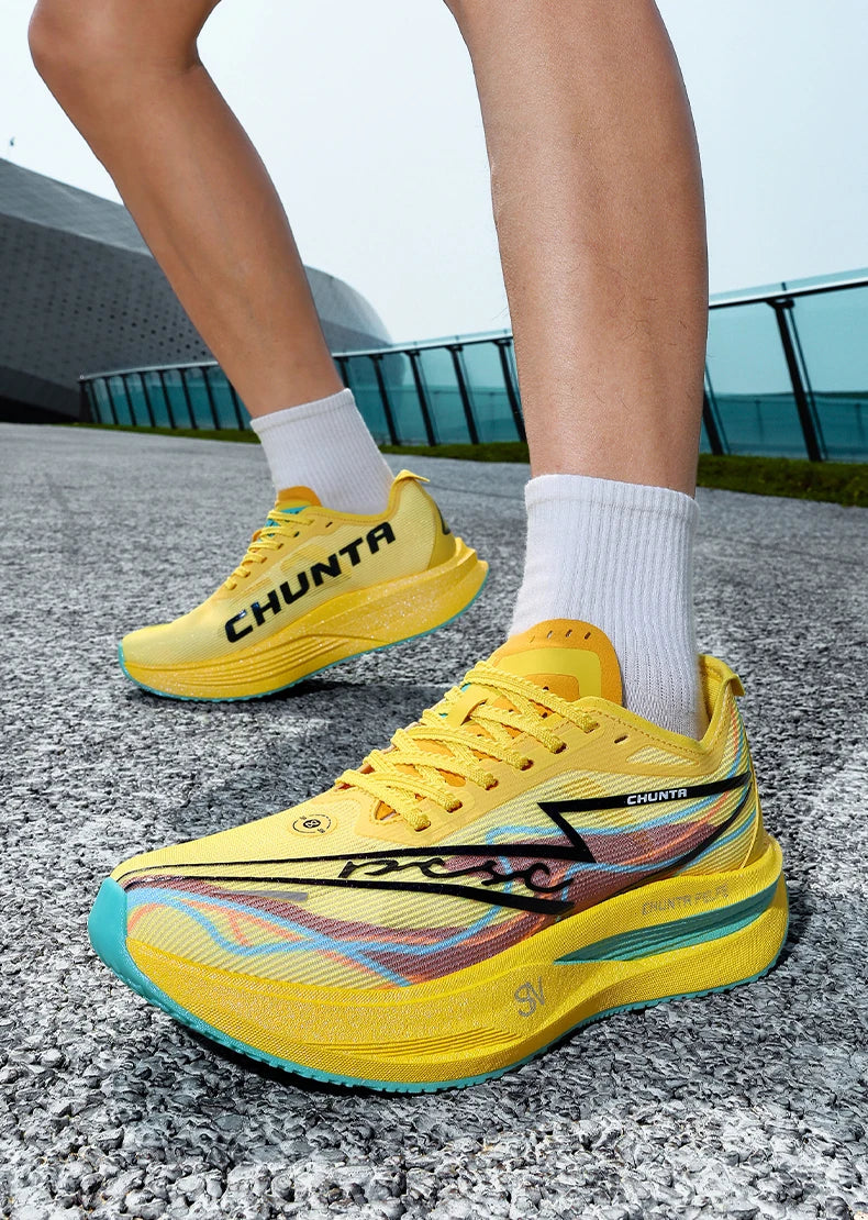 Men Running Shoes Carbon Board Specialty Marathon Sports Breathable Lightweight Women's Comfortable Nonskid Chunta Sneakers