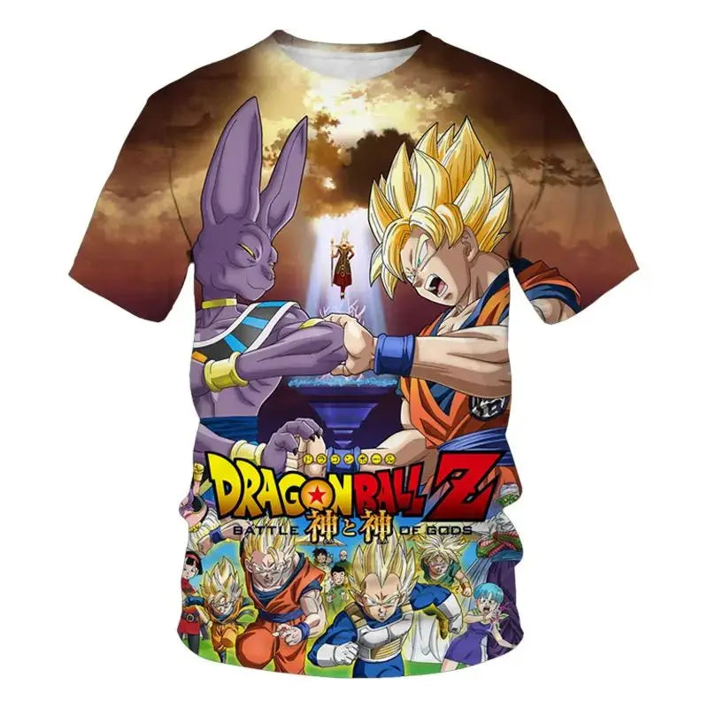 Dragon Ball 3D-nyomtatott póló gyermekruházathoz, felnőtt nyári rövid ujjú anime póló, alkalmi és divatos