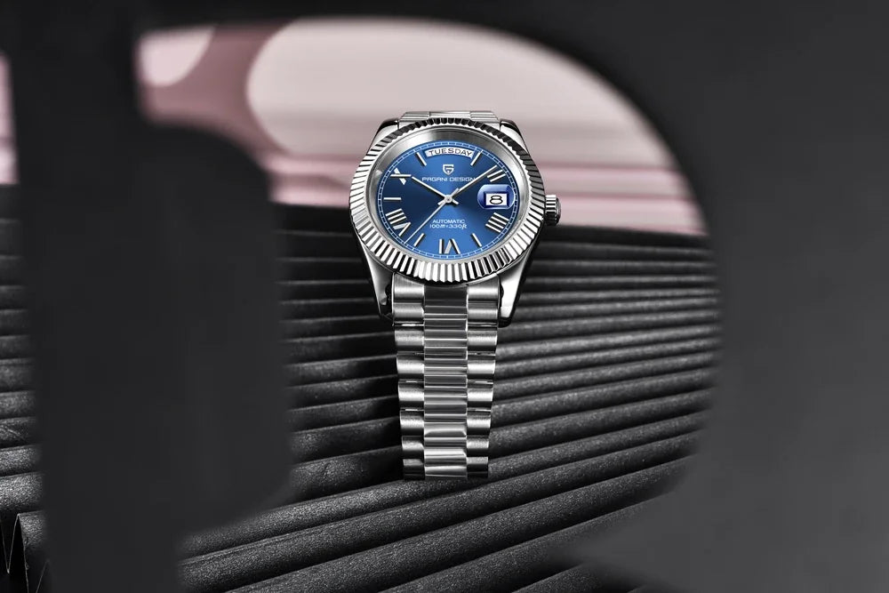 Montre PAGANI DESIGN DD40 pour homme – Modèle en or rose, montre-bracelet mécanique de luxe, mouvement automatique, verre saphir avec traitement antireflet, étanche