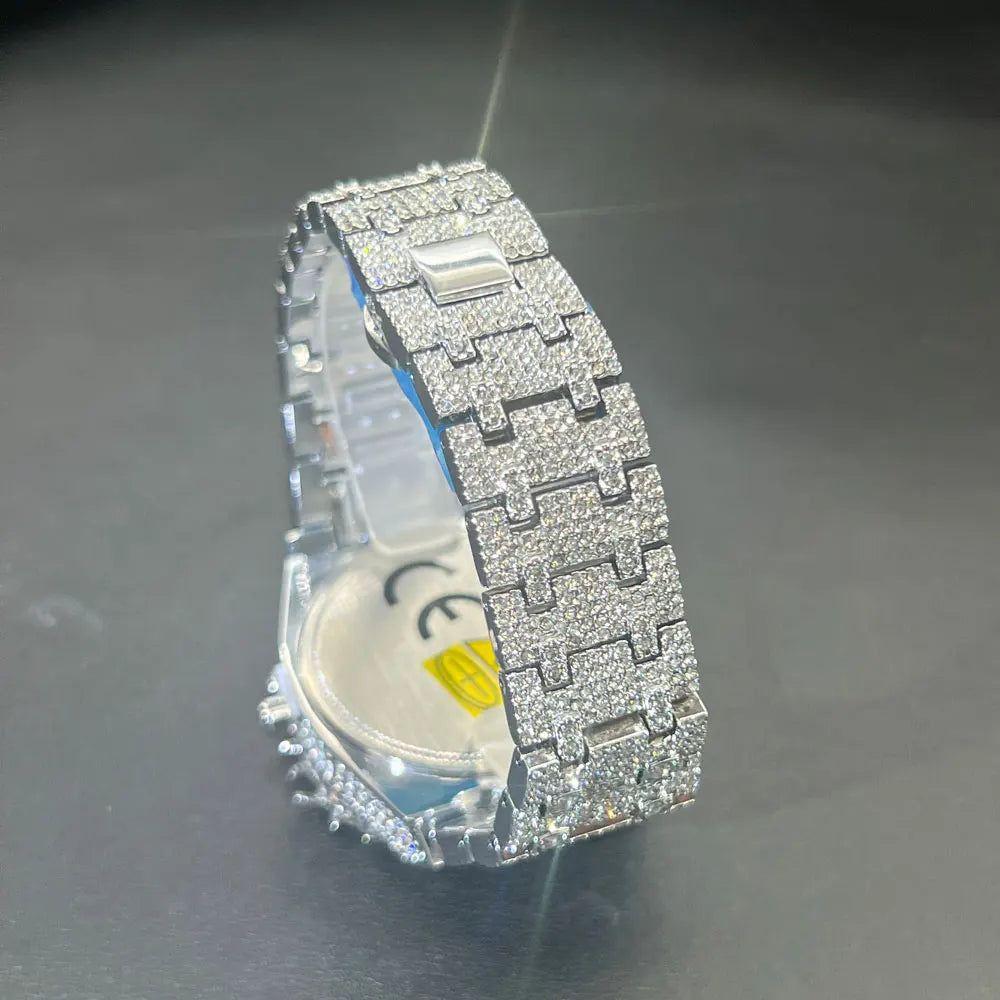 New Luxury Watch For Men Brand MISSFOX Hip Hop Lced Out Diamond Watches Fashion Hollow Out Quartz Clock 2026 Man Dropshipping
