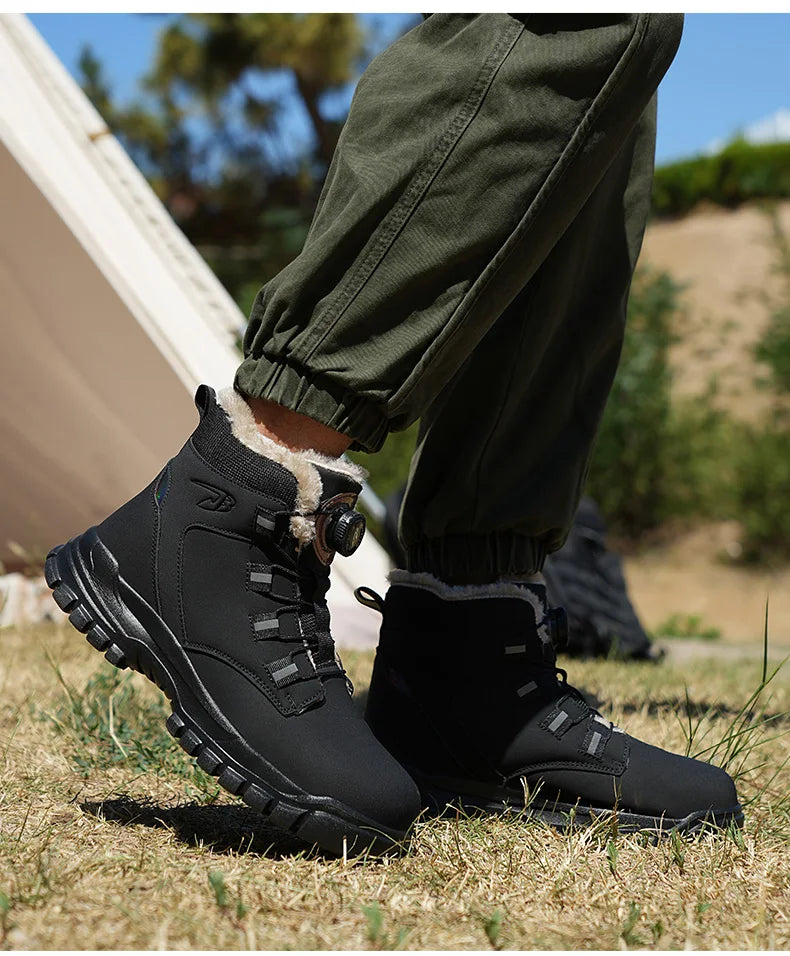 Bottes de sécurité imperméables pour hommes, chaussures de travail Parker en acier, bouton rotatif, chaussures de protection, taille 47, 48, hiver