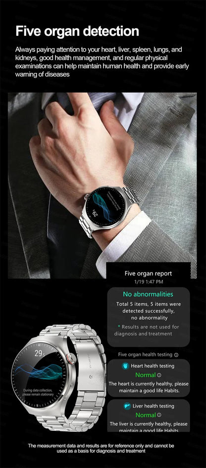 2025 New Smart Watch For Men Health ECG+HRV Blood Oxygen Uric Acid Fitness Sport Tracker Watches body fat Sleep Call Smartwatch