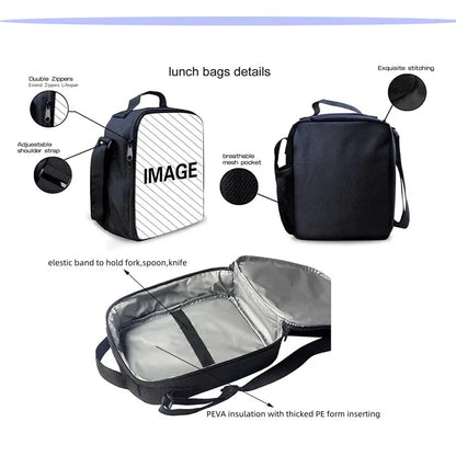 Zaini per bambini con design Hot Game, borsa pranzo e astuccio, borse scuola per alunni ad alta capacità, per bambino e bambina, regalo ideale F-FortniteS