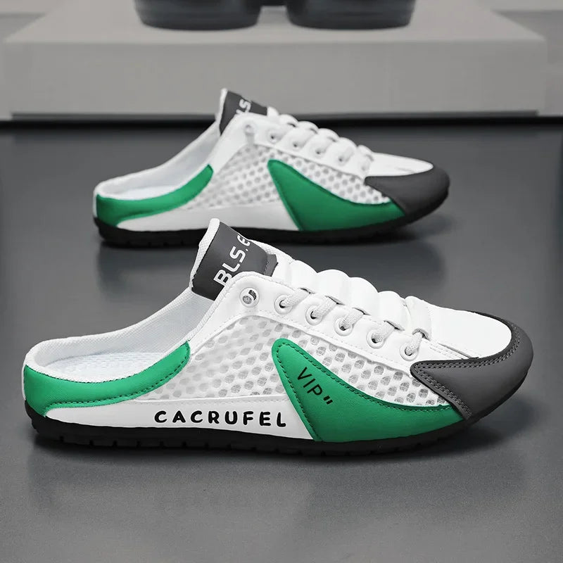 Chaussons mi-ouverts à semelle souple pour hommes, chaussures décontractées tendance d'été, baskets à semelle souple, Zapatos De Hombre, grande taille 48