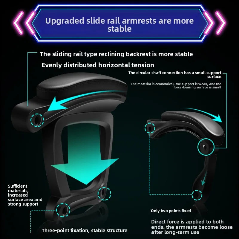 Sedia da gaming comoda ed ergonomica per uso sedentario, reclinabile, con massaggio e rotazione