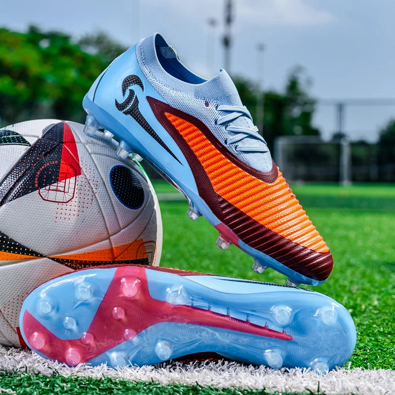 Chaussures de Football pour hommes, crampons de société, bottes professionnelles de terrain de Football en plein air, chaussures d'entraînement sur gazon, baskets à pointes longues