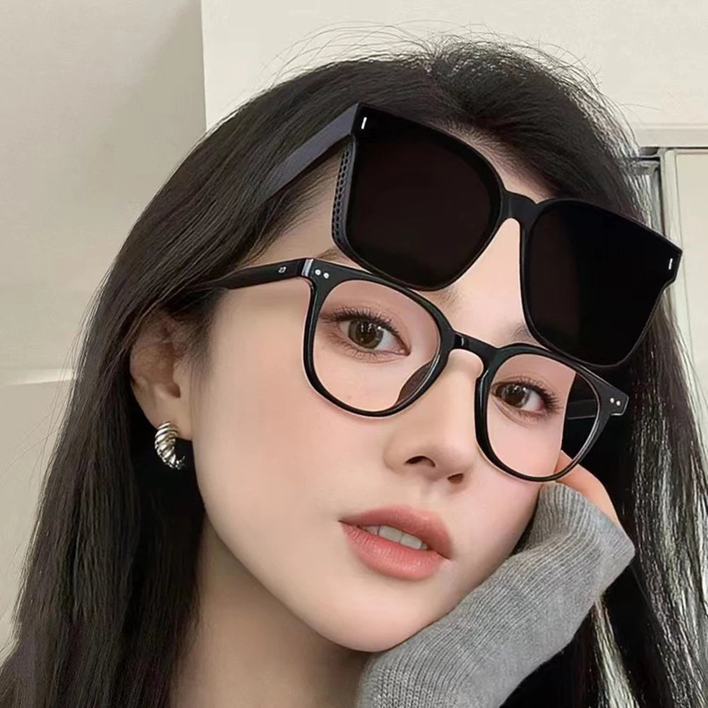 Gafas de sol polarizadas de moda para llevar sobre gafas graduadas para miopía; gafas portátiles para hombre y mujer, de estilo vintage, para pesca y conducción
