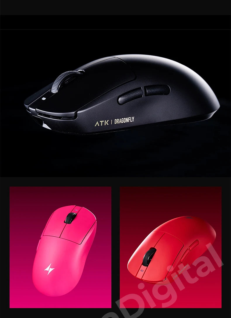 ATK Dragonfly A9 Ultimate trådløs gamingmus A9 Air PAW3950 ultralet ergonomisk e-sportsmus til gamere FPS CSGO A9 Ultra