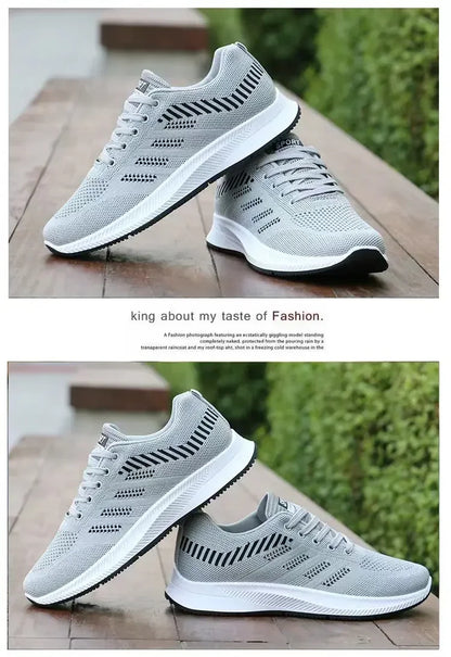Lässige Herren-Laufschuhe mit rutschfestem Outdoor-Design – graue flache Sportschuhe – schwarze modische, preisgünstige Herrenschuhe