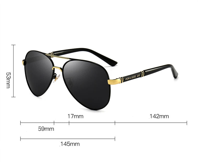 Classic Big Pilot Sunglasses Men Women Luxury Metal Black Aviation Sun Glasses Male Fashion Driving Vacation Shades UV400 Goggle
