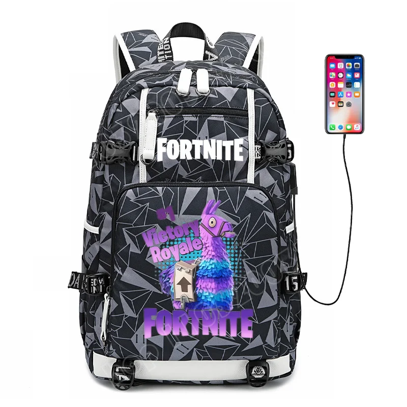 Mochila escolar Fortnite con estampado del juego para estudiantes, niños y niñas, gran capacidad, impermeable, ligera y resistente, regalo de cumpleaños