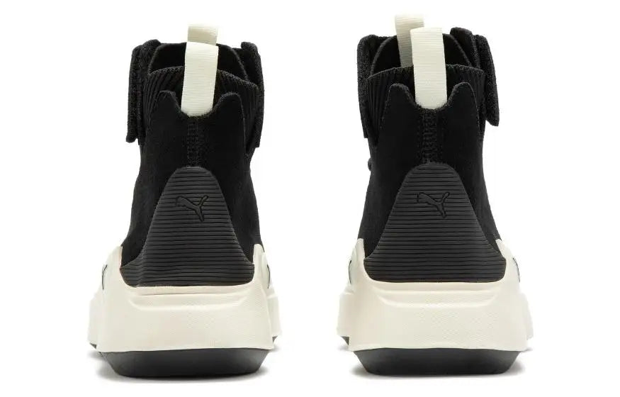 Baskets mi-hautes en cuir Puma Abyss Solstice Sd, noir et blanc, 391903-01
