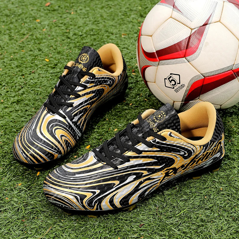 Chaussures de football pour hommes, modèle bas, avec crampons longs FG/TF, chaussures de football pour jeunes, ultra-légères, antidérapantes, pour entraînement sur gazon naturel, chaussures de sport.
