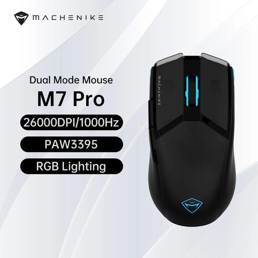 Machenike M7 Pro Gaming Mouse USB Wired 2.4GHz Wireless Mouse PAW3395 26000DPI 650IPS 7 Button 74g RGB For Laptop PC Mouse Gamer