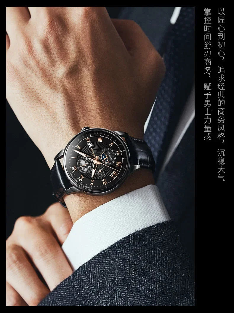 2026 New Luxury Men's Sport Watch Fashion Top Waterproof Luminous Leather Date Quartz Wristwatch Man's Clock