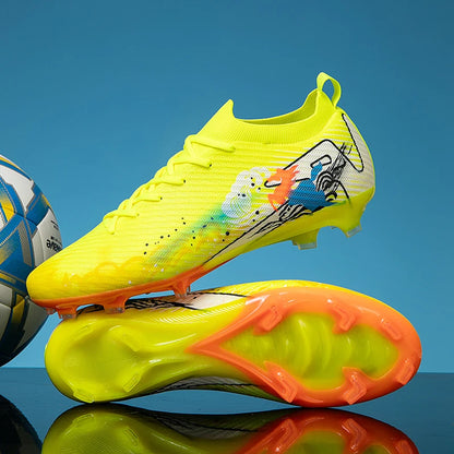 Novas Chuteiras de Futebol para Homem, Chuteiras de Futebol FG Antiderrapantes para Treino, Chuteiras de Futebol com Pitões Longos para Jogo, Ultraleves, Exterior, Dropshipping