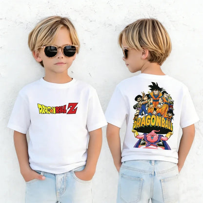 Anime Dragon Ball Cosplay T-Shirt Cotton Short Sleeve Tops Casual Loose Retro T-Shirt Men Women Family Matching Summer Outfits
