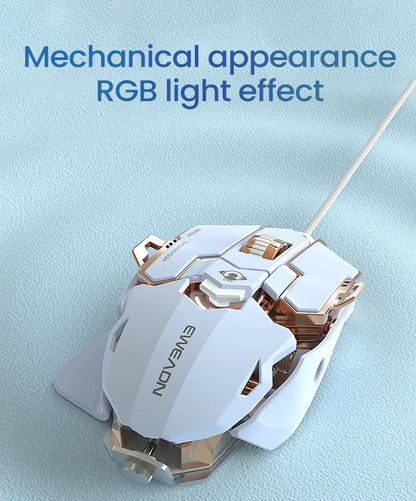 G5 Mechanical E-sports Wired Mouse, RGB 9 Button Macro Programming Gaming Mute Mouse, 12800 DPI for Desktop Computer Laptop