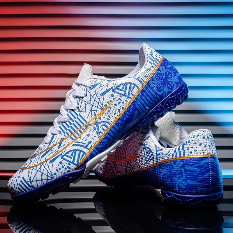 Chaussures de football pour adultes haute performance, unisexes, pour terrain extérieur et intérieur en gazon synthétique, avec crampons, chaussures de football pour garçons, semelles à crampons
