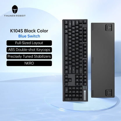 Thunderobot K104S Mechanical Keyboard Full-Size 104 Keys Wired Office Gaming Keyboard ABS Shine-through Keycaps For PC Laptop