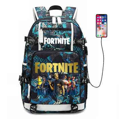 Mochila escolar Fortnite con estampado del juego para estudiantes, niños y niñas, gran capacidad, impermeable, ligera y resistente, regalo de cumpleaños