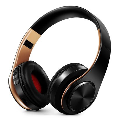 Casque Bluetooth sans fil stéréo AYVVPII avec radio FM et prise en charge de la carte SD avec micro pour téléphone portable Iphone Sumsamg tablette MP3
