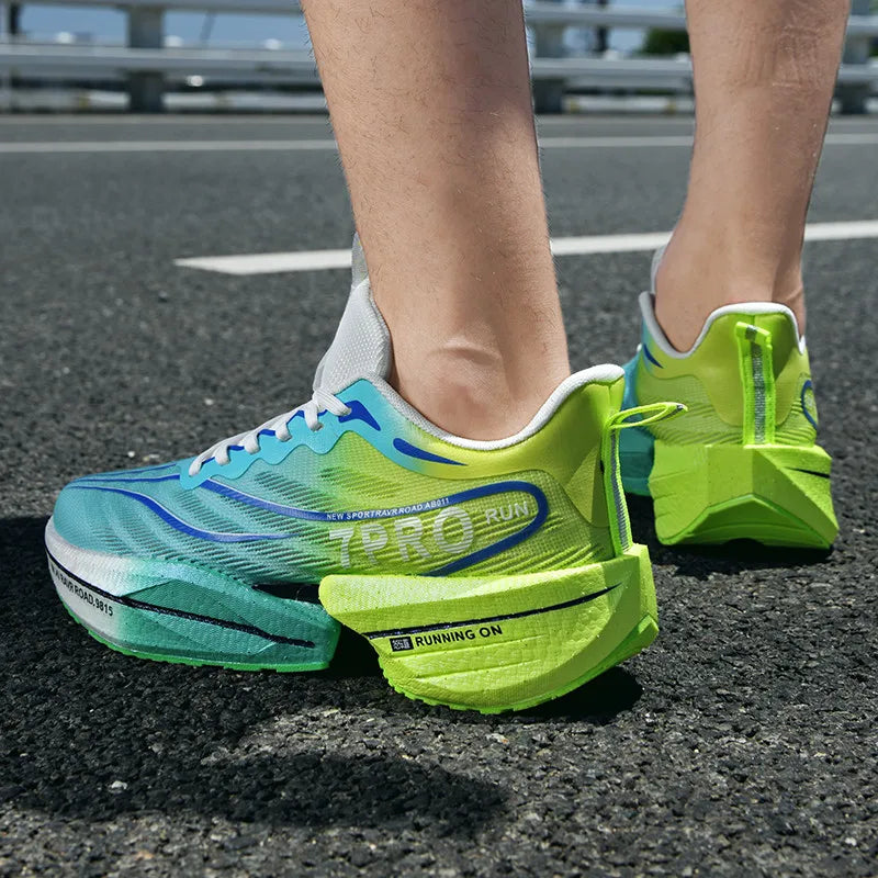 Herren-Sneaker mit Carbon-Platte, Outdoor-Sportschuhe mit weicher Sohle und Mesh-Obermaterial, Laufschuhe, leichte, rutschfeste Freizeitschuhe für Paare, Tennisschuhe