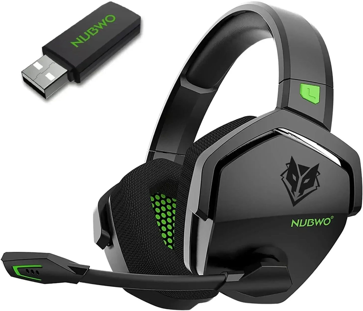 NUBWO G06 Pro Wireless Gaming Headset with Charging Station for Headset and PS5 Controller 17ms Low Latency Dynamic 50mm Drivers