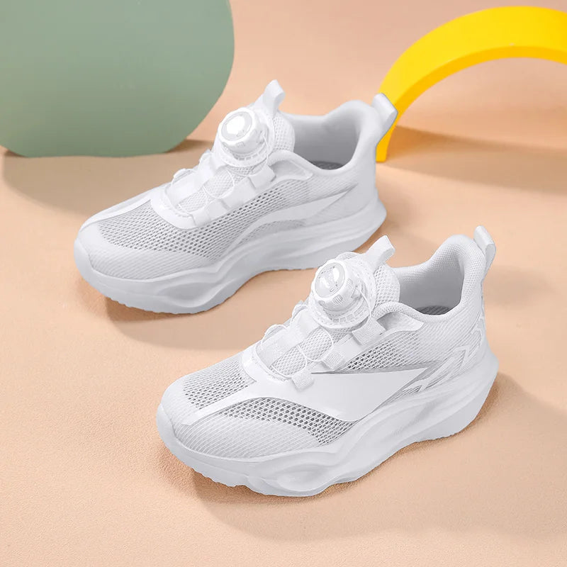 Zapatillas infantiles de moda con suela gruesa y suave, amortiguación elástica, calzado casual cómodo tipo tenis, nuevas zapatillas ligeras de malla para jogging