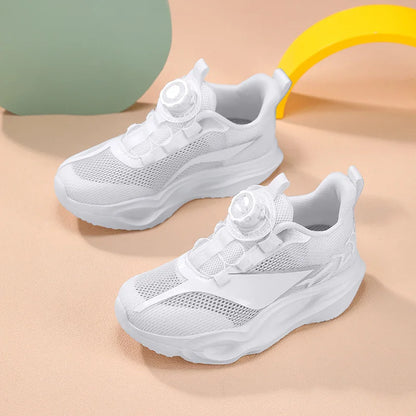 Zapatillas infantiles de moda con suela gruesa y suave, amortiguación elástica, calzado casual cómodo tipo tenis, nuevas zapatillas ligeras de malla para jogging