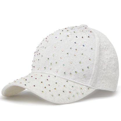 CNTANG Summer Women Rhinestone Baseball Cap Flower Embroidery Hats Female Snapback Fashion Designer Sun Hat Hip Hop Y2k Caps