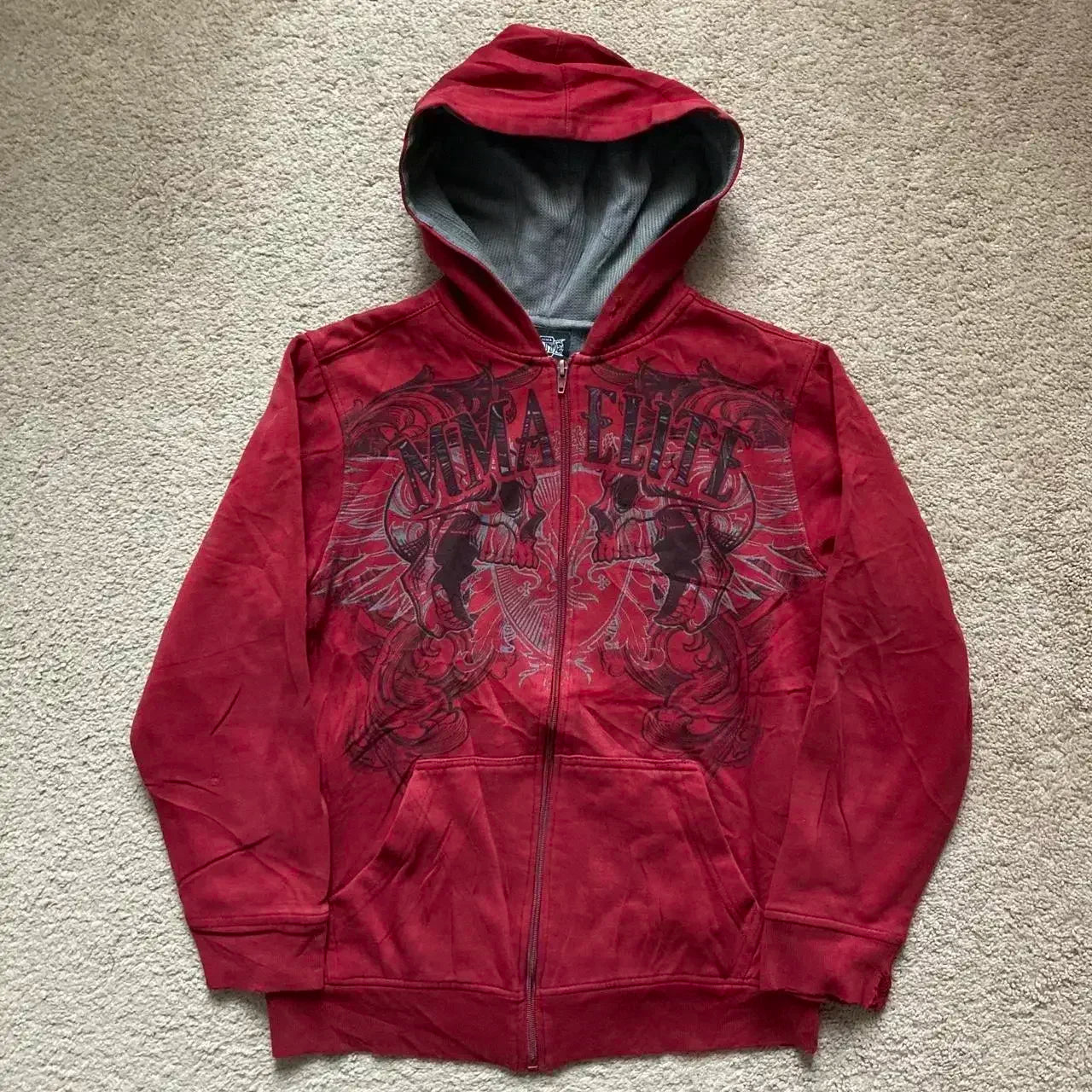2026 New American Fashion Trend Goth Printed Zipper Hoodie Women Street Hip Hop Punk Rock Sweatshirt Unisex Casual Loose Hoodie