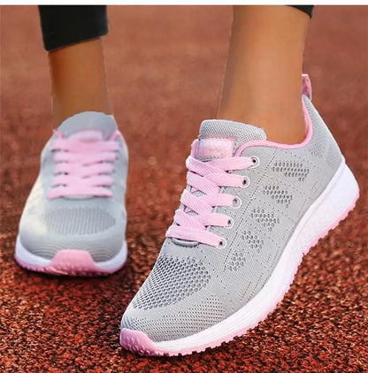Zapatos planos para mujer, zapatos con cordones, zapatillas deportivas informales, zapatos blandos para mujer, tallas grandes