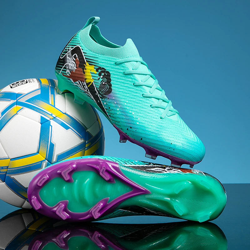 Novas Chuteiras de Futebol para Homem, Chuteiras de Futebol FG Antiderrapantes para Treino, Chuteiras de Futebol com Pitões Longos para Jogo, Ultraleves, Exterior, Dropshipping
