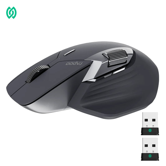 Rapoo MT760PRO Wireless Mouse NearLink + Bluetooth 5.0 Multi-Device 12000 DPI 2K Polling Rate Ergo for Work Gaming Quiet Clicks