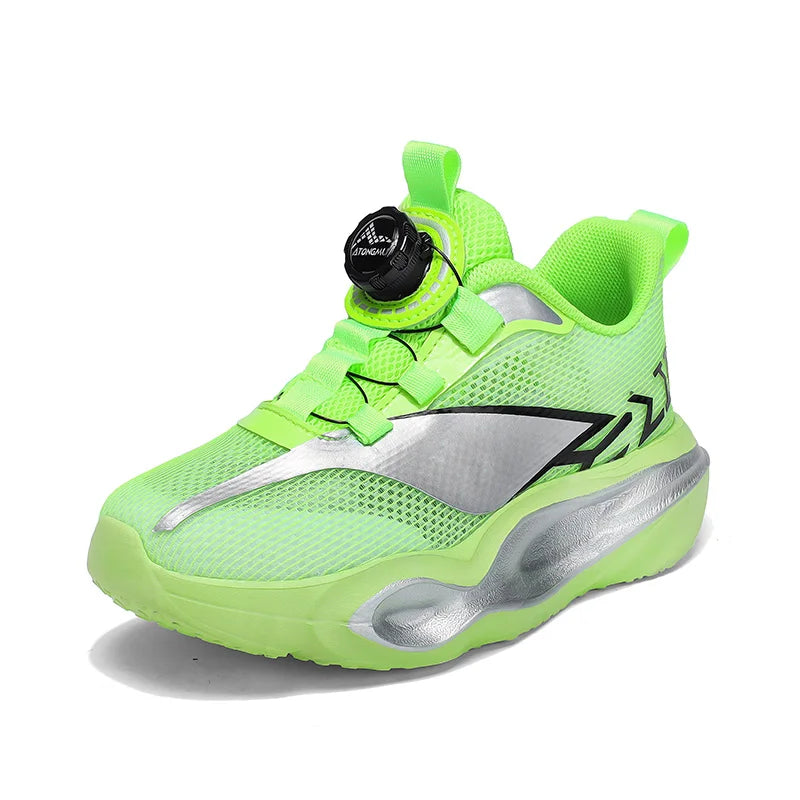 Zapatillas infantiles de moda con suela gruesa y suave, amortiguación elástica, calzado casual cómodo tipo tenis, nuevas zapatillas ligeras de malla para jogging