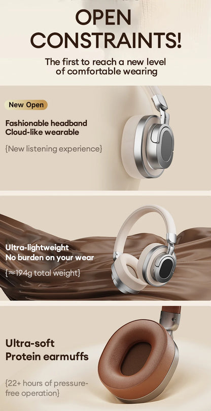Lenovo LE602 Bluetooth 6.0 Over-Ear Headphones – HiFi Stereo ANC Wireless & Wired Gaming Headset with ENC HD Mic