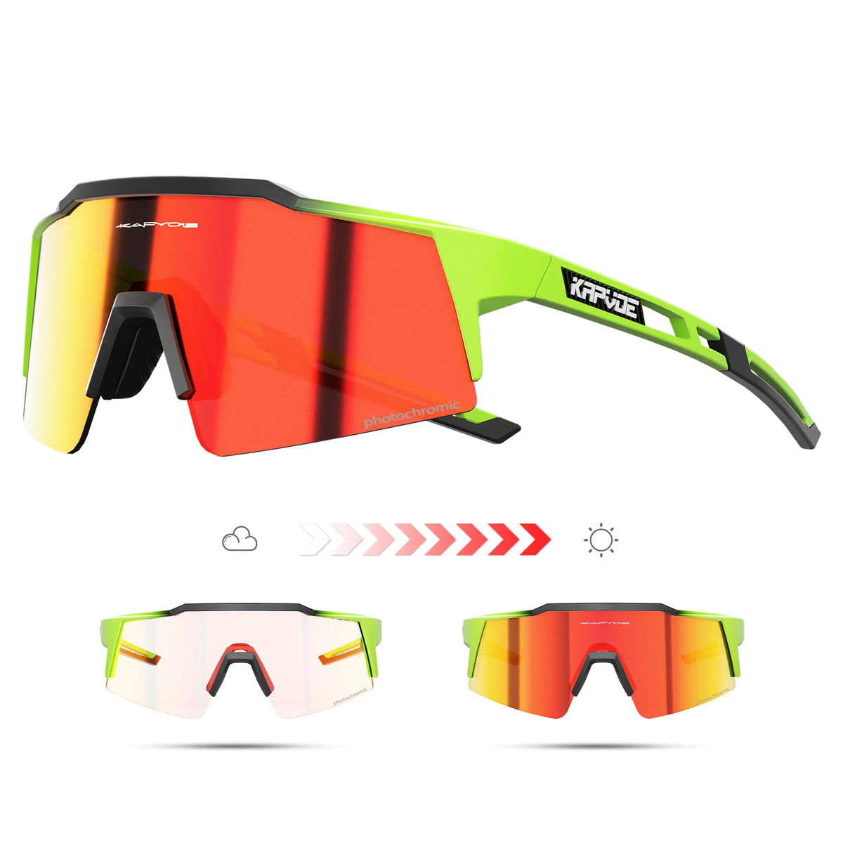 Kapvoe Fotochromowe okulary rowerowe dla mężczyzn Okulary modowe Rower górski Rower szosowy Okulary do jazdy na świeżym powietrzu Okulary sportowe MTB