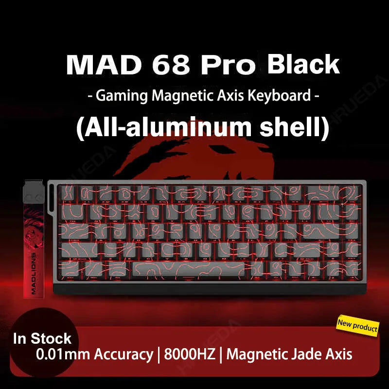 MADLIONS MAD 60/68HE Gaming Magnetic Switch Keyboard Wired Key Web Drive Custom 8K 61/68 Return RT Adjustable Keystroke Hot Swap