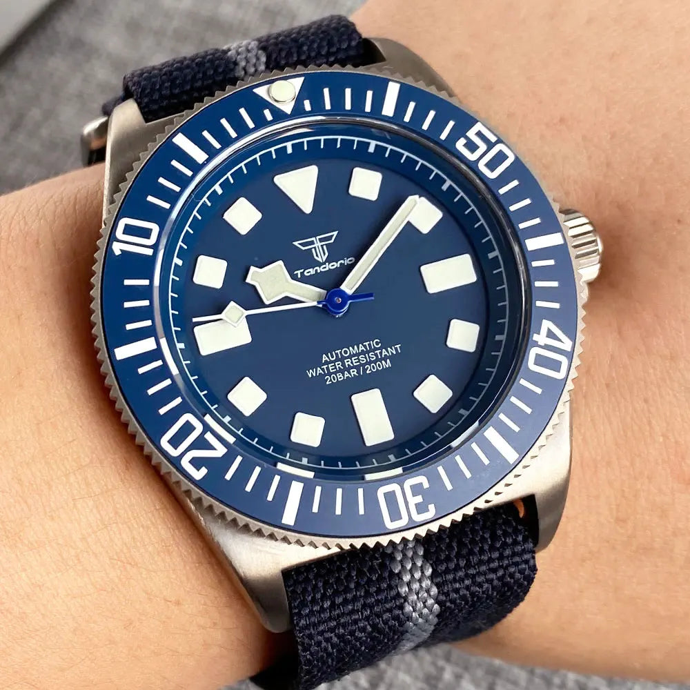 Titanium Case Tandorio 42mm Retro FXD NH35 PT5000 Mechanical Men Watch Sapphire 200M Diver Watches Luminous Montres hommes