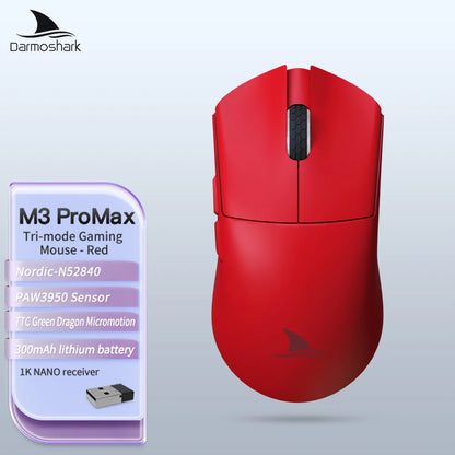 Darmoshark M3Pro -pelihiiri 2.4G BT Wireless Tri-Mode PAW3395 -sensorilla N52840 26000DPI, isokätinen makroajurihiiri pelaamiseen