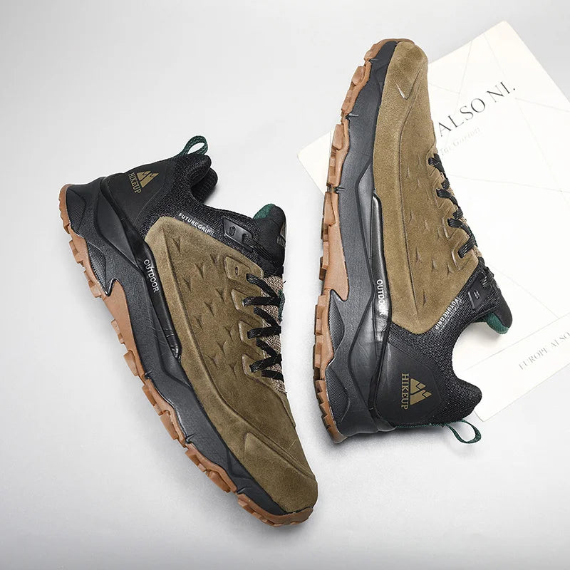 HIKEUP Nyeste vandresko til mænd Slidstærke skridsikre udendørs sneakers til klatring, trekking og jagt – herresport i ruskind og læder
