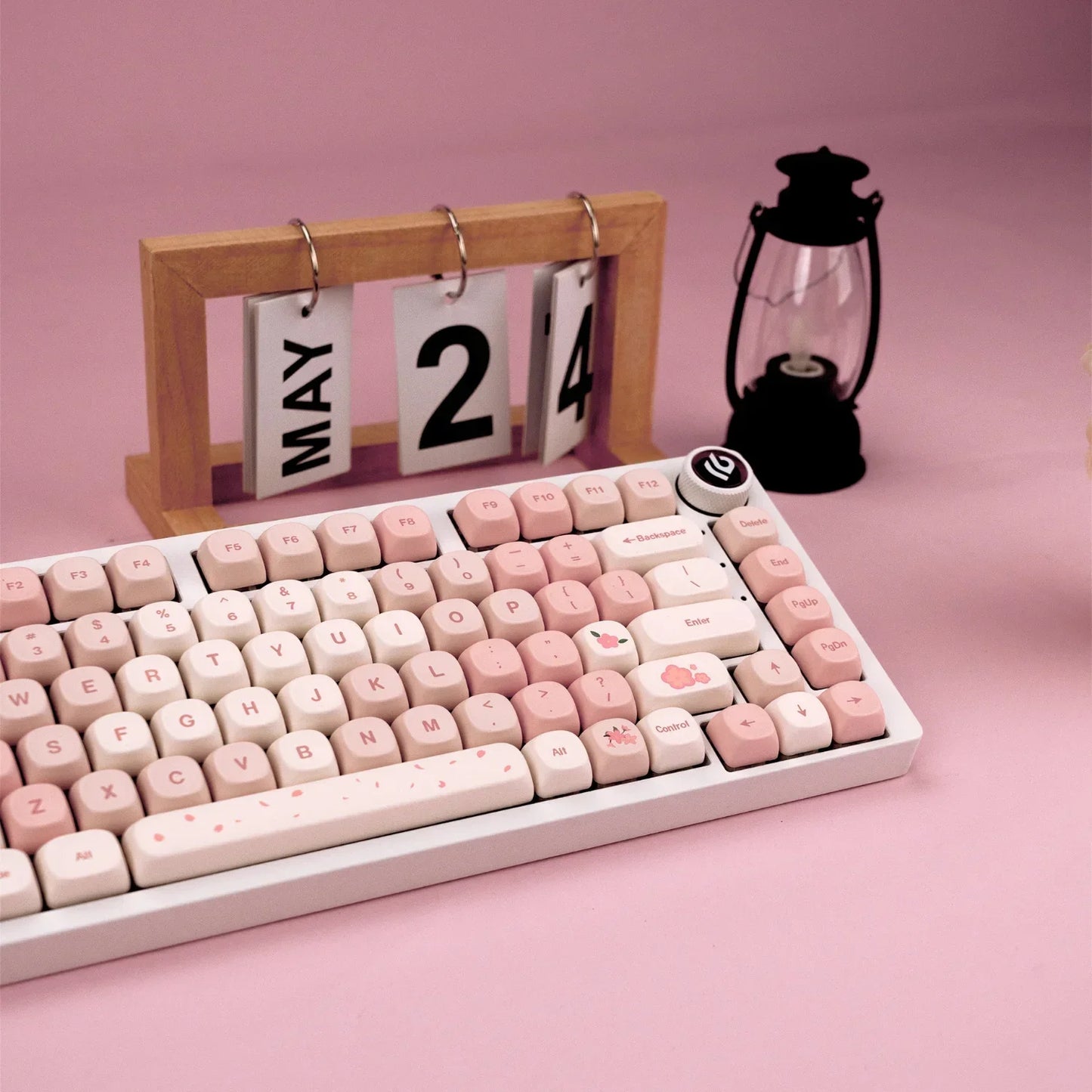 Sakura Pink MOA Keycaps PBT 142 Keys Cream Strawberry for 60/64/84/98/108 Gaming Mechanical Keyboard MX Switch