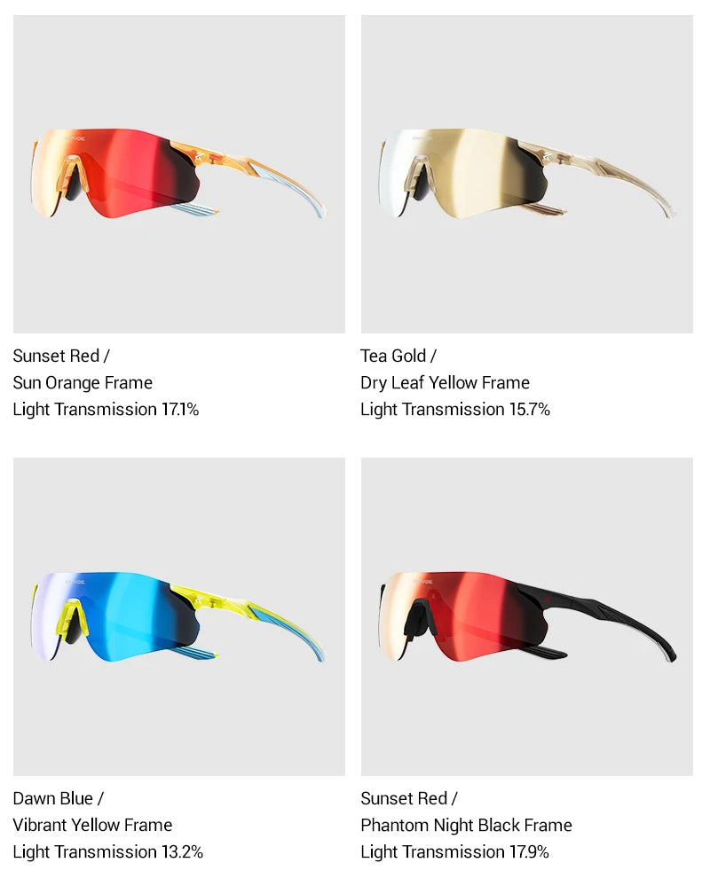 Kapvoe Neue Outdoor-Lauf- und Fahrradbrille, photochrome Sonnenbrille für Damen und Herren, Sportbrille für Marathon und Radfahren, UV400-Schutzbrille