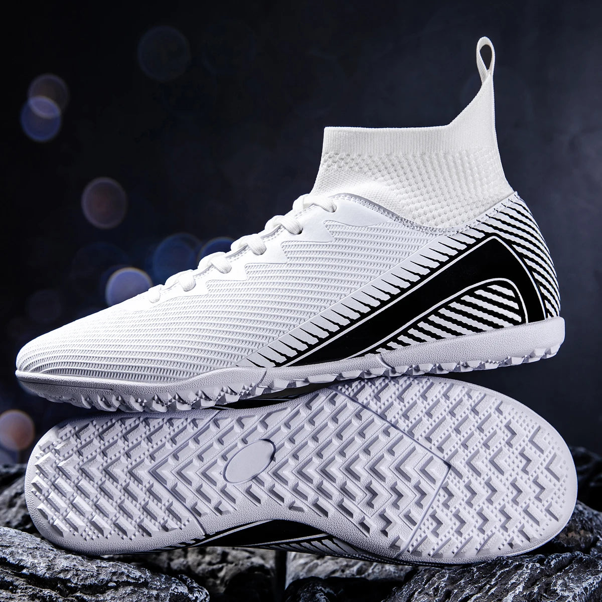 Chaussures de football pour adultes haute performance, unisexes, pour terrain extérieur et intérieur en gazon synthétique, avec crampons, chaussures de football pour garçons, semelles à crampons
