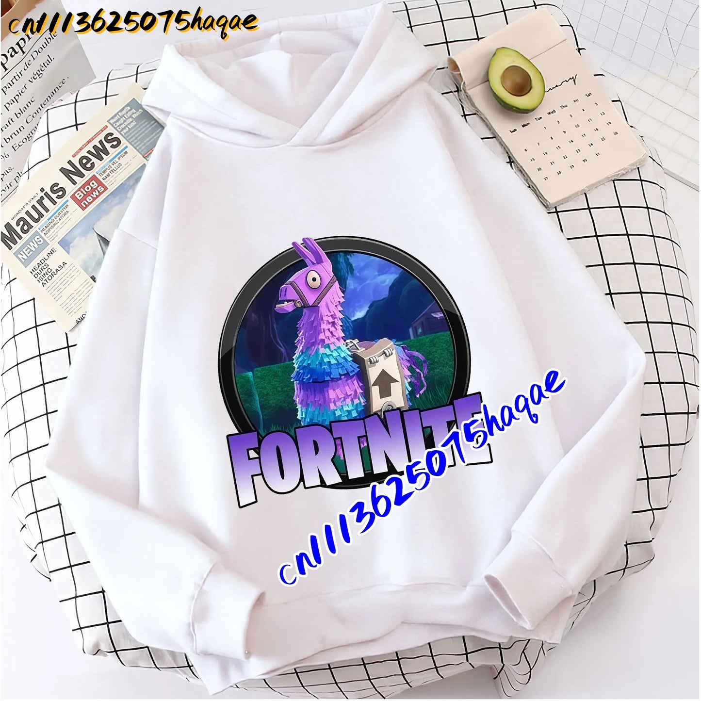 Детски суитшърт с качулка FORTNITED с дълъг ръкав за момичета и момчета, streetwear стил, аниме мода, горнище за деца и бебета, подарък